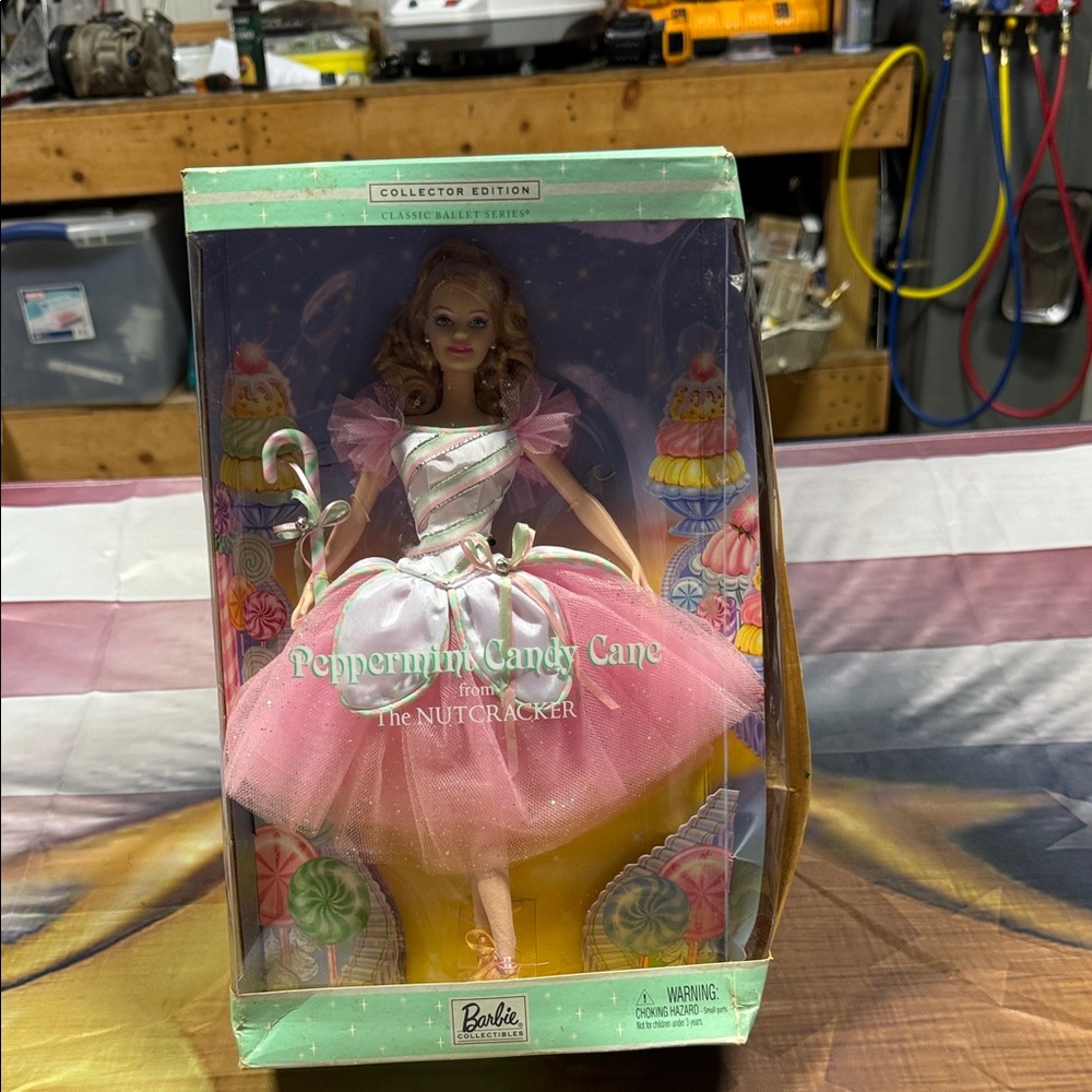 Barbie Peppermint Candy Cane Doll - Pink and White